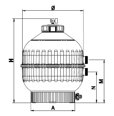 Dimensions Filtre piscine Cantabric Side