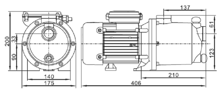 Dimensions Surpresseur SwimExpert 1,5 cv mono